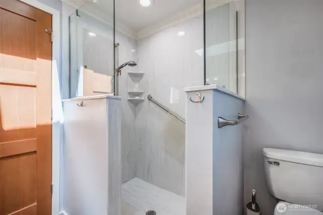 Large walk in shower in ensuite bathroom
