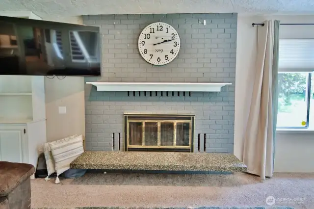 wood fireplace