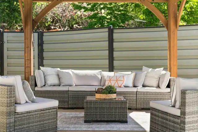 Pergola on pool deck