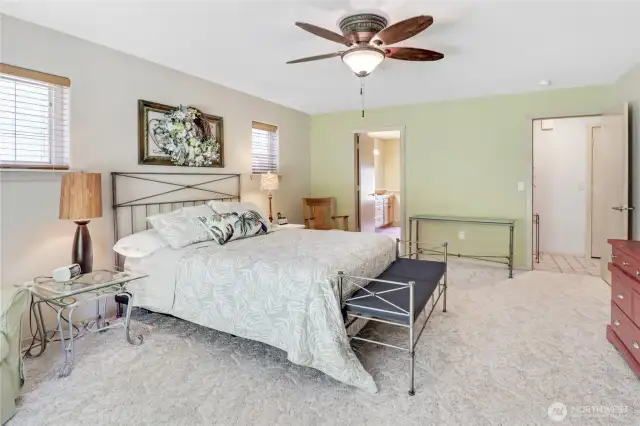 primary suite on opposite side of other two bedrooms