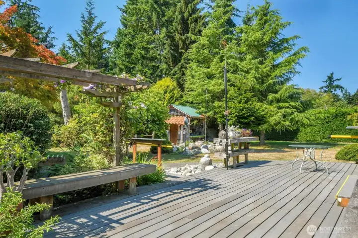 Sun drenched Large deck off the back of the home.