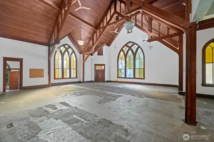 Includes main entry with double door access and side door and back door entries as well.