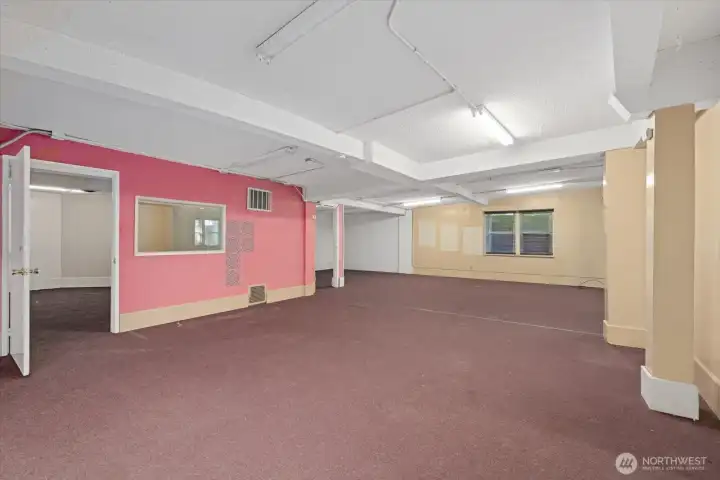Great room in lower level.