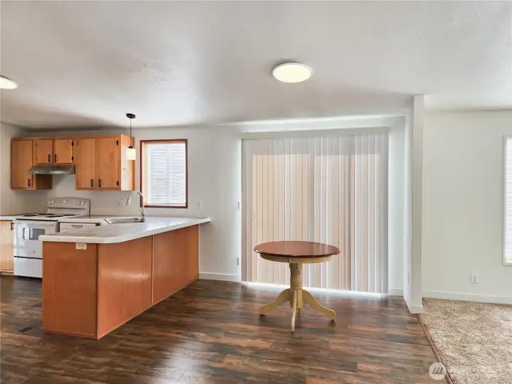 This open dining space flows effortlessly from the kitchen to the living areas, making it easy to entertain or relax at home.