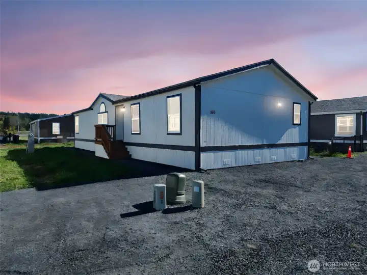 this is what your home may look like in the evening. This photo is a virtual rendering.