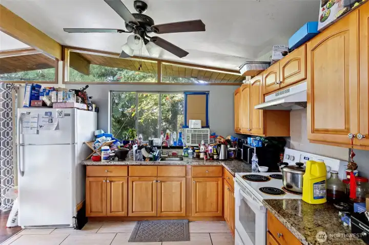 Bright spacious kitchen with lots of natural light