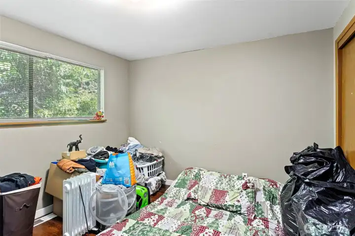One of the spacious downstairs bedrooms.