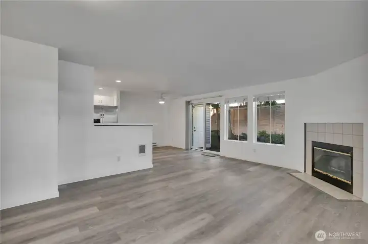 living room with fireplace