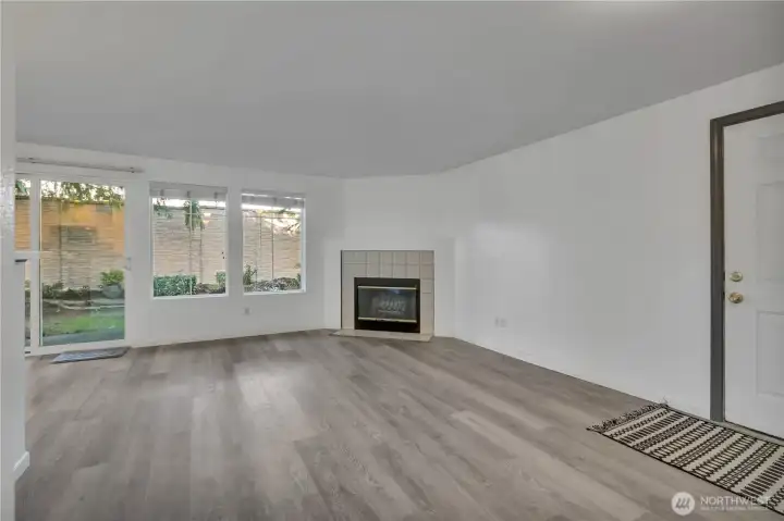 living room with fireplace