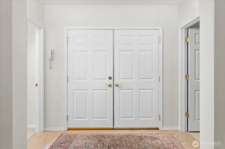 2nd bedroom is to the left and laundry is to the right in this view.