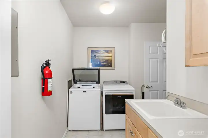 Laundry room off the main entry hall.