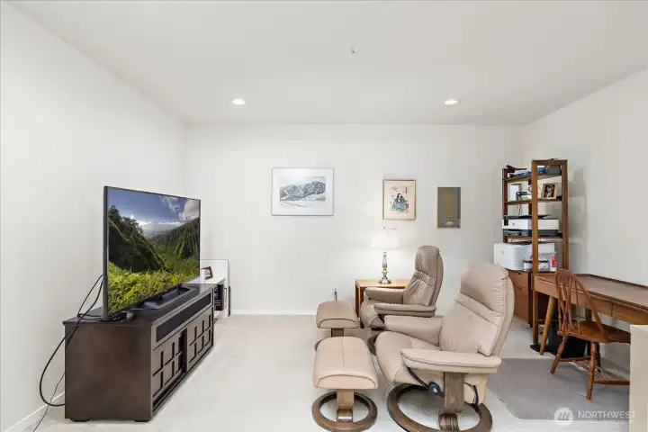 Large den or office. Easy to add a closet.