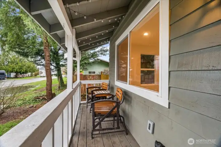 Enjoy morning coffee on your front porch