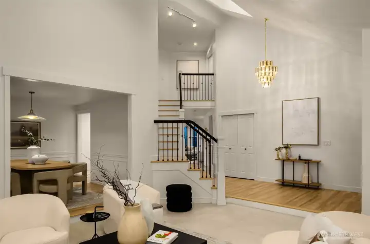 Rich white oak hardwoods and custom millwork