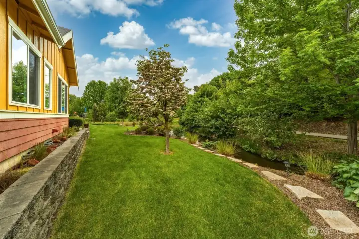 Side view of home and yard