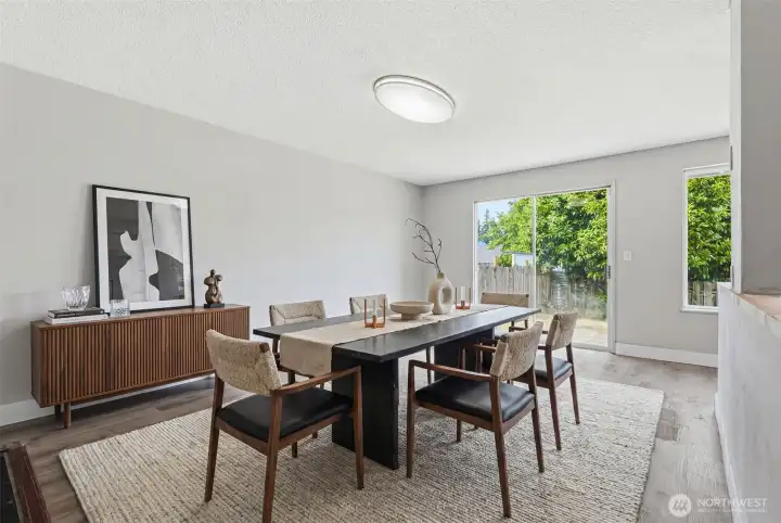 Virtually staged dining area bring your vision.
