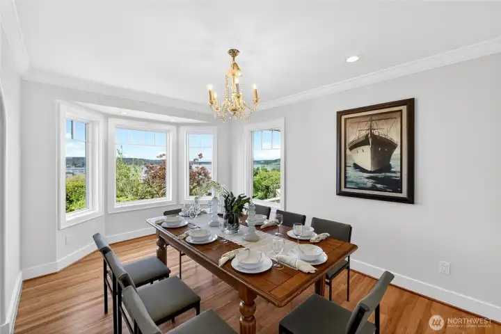 Formal dining Room with views