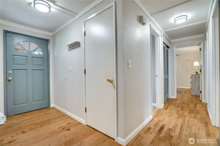 The bright entry hall welcomes you home and connects the living spaces, bedrooms, and kitchen with ease. The bright entry hall welcomes you home and connects the living spaces, bedrooms, and kitchen with ease.