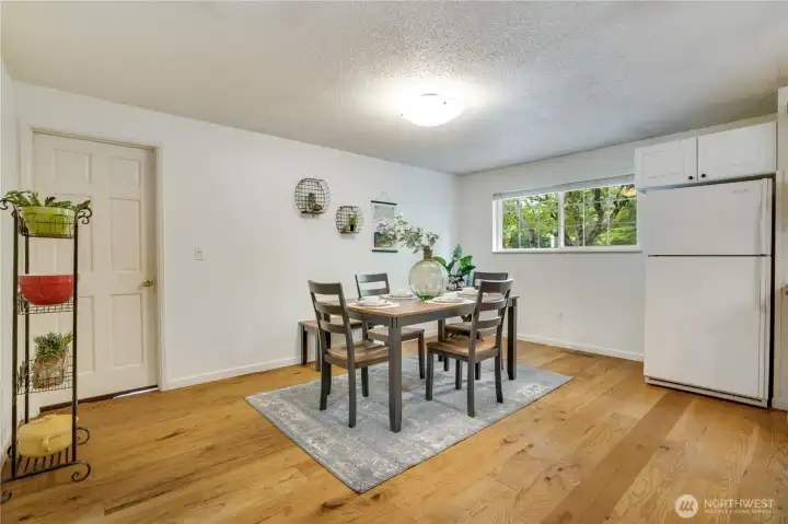 The dining area flows naturally from the kitchen, making everyday meals and special occasions equally effortless. The dining area flows naturally from the kitchen, making everyday meals and special occasions equally effortless.