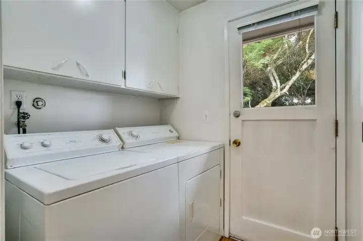 The utility room keeps laundry day simple and includes direct access to the backyard. Let’s step outside and take a look. The utility room keeps laundry day simple and includes direct access to the backyard. Let’s step outside and take a look.