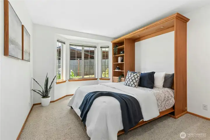 Third upper bedroom with built-in murphy bed. Third upper bedroom with built-in murphy bed.