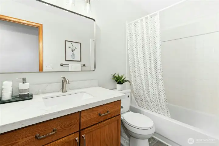 Updated hallway bathroom Updated hallway bathroom