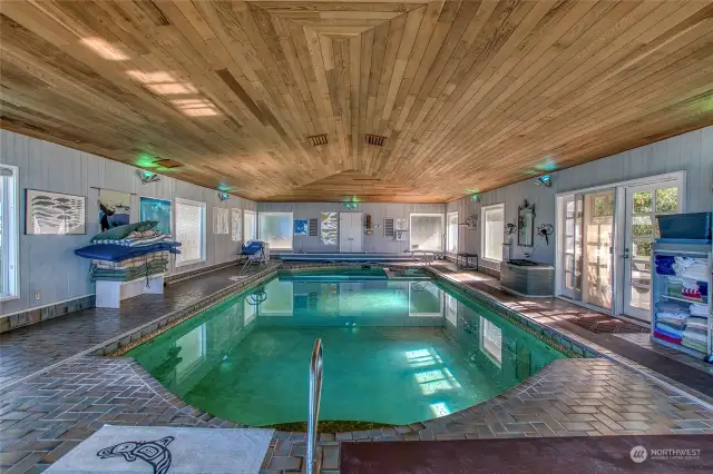 In-ground indoor swimming pool in Main House.