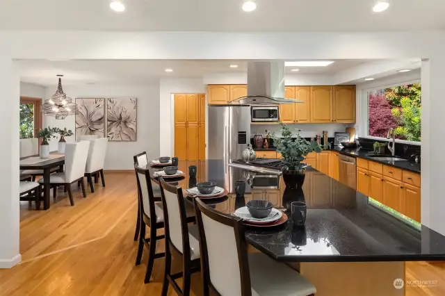 Kitchen island with eating space