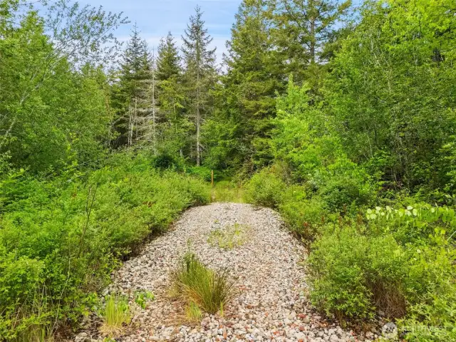 Easement driveway leading to the gate