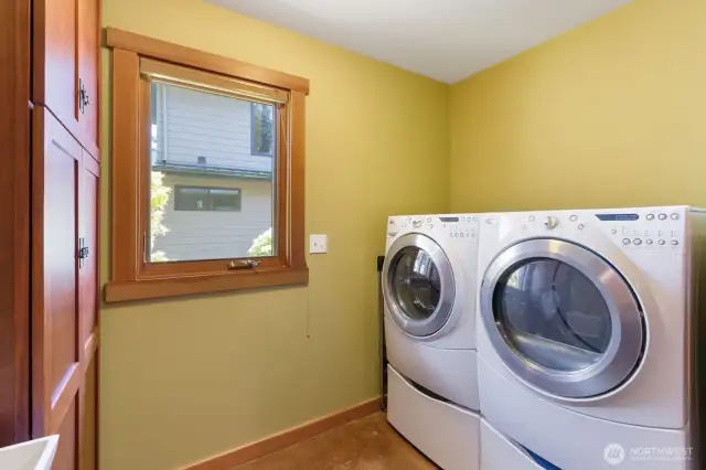 Laundry room just inside the entrance to the ground floor