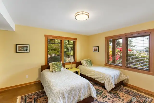 3rd bedroom on the ground floor directly across from the bathroom.