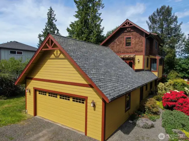 Entrance to the 2 car garage with attic storage.