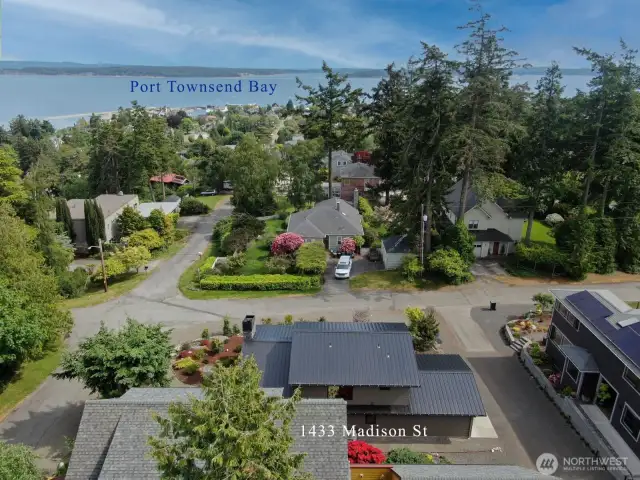 Great shot of the home and neighborhood.