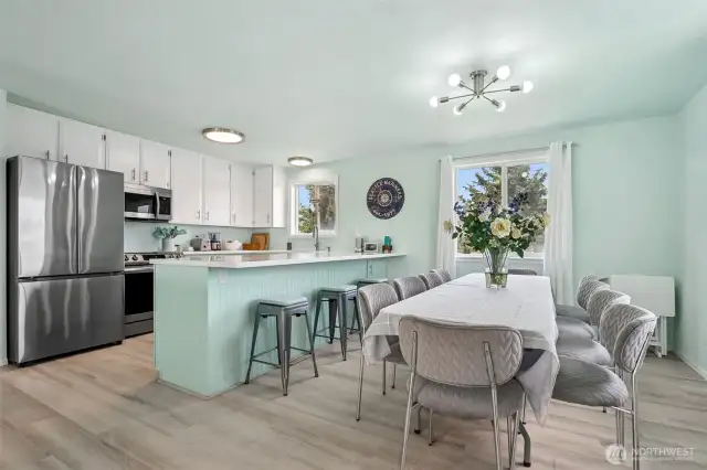 Dining room easily seats 8.