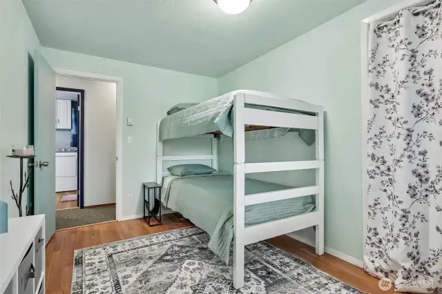 1st guest room is perfect for bunk beds.