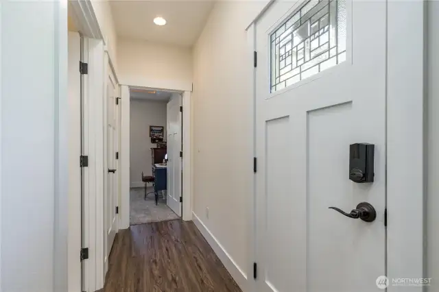 Main floor apartment has a convenient private entrance on the side of the house. Hall closet provides stackable washer/dryer.