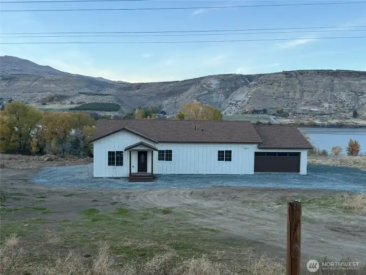 view from road to house