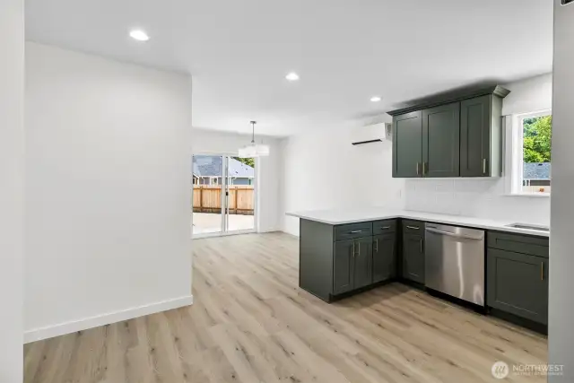 Into the kitchen.