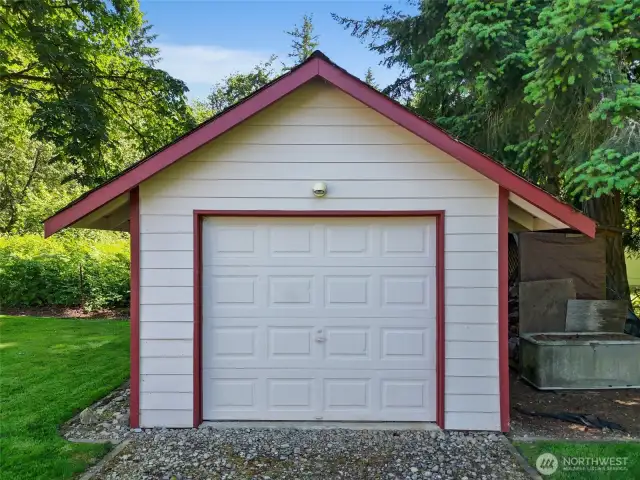 This 3rd (and smallest) shed is closest to the house and keeps the garden tools nearby. Could be parking for another vehicle too...