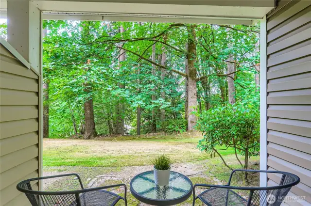 Relax on your private patio and enjoy your quiet retreat