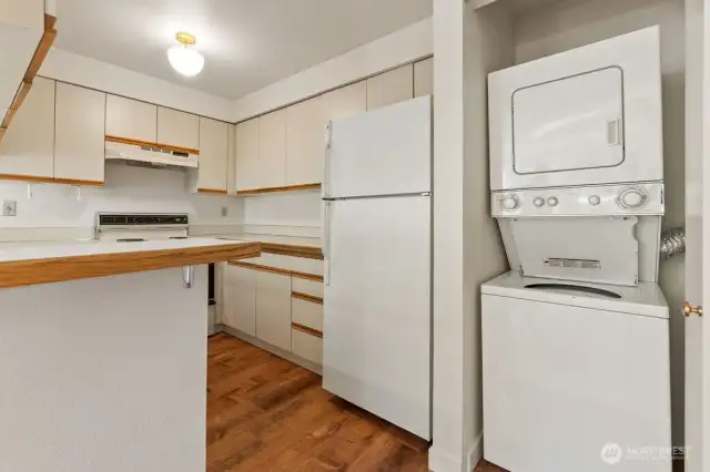 The kitchen, meanwhile, is a blank canvas awaiting your creative vision—perfectly functional, yet ready for someone to whisk it into the modern era with a dash of style and an upgrade or two.