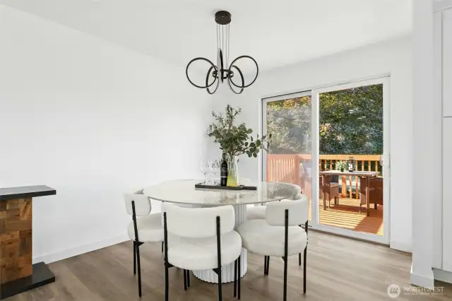 Comfortable dining area just off the kitchen