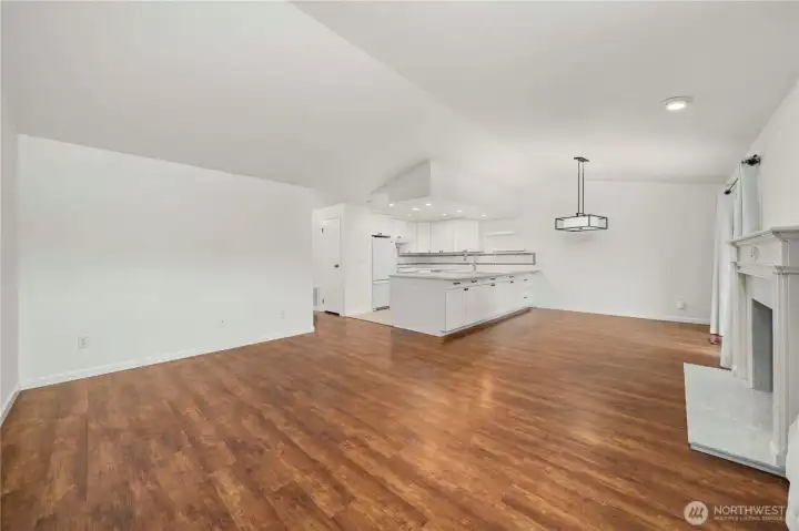 Open floor plan with updated kitchen.  Freshly painted!