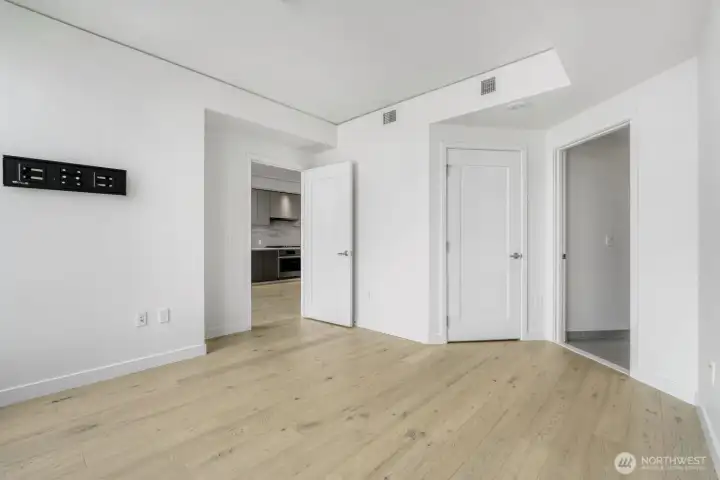 Bedroom with bath entry on the right side