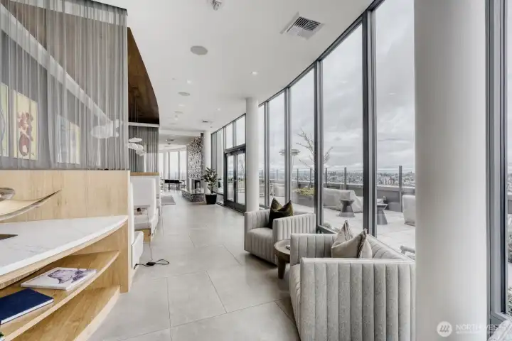 Common area feature - interior seating, working, relaxing area off roof top deck