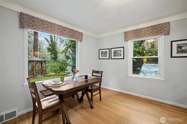 Adjacent to the kitchen is the dining area where comfort meets casual for your dining pleasure.