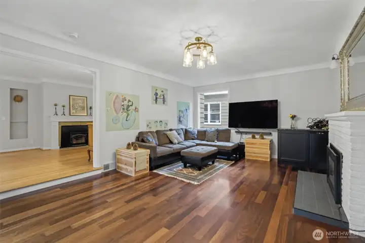 Sunken family room expands your living space with relaxation in mind, perfect for media entertainment, or just retiring after a long day.