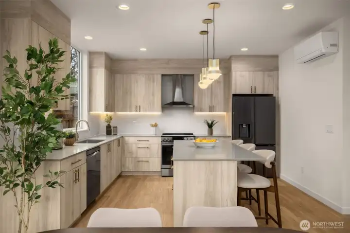 Chef’s kitchen with high-end LG appliances.