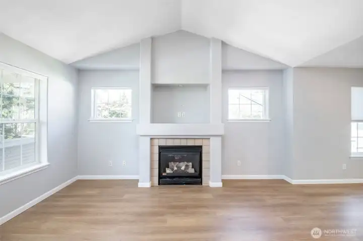 Vaulted Ceilings & fireplace