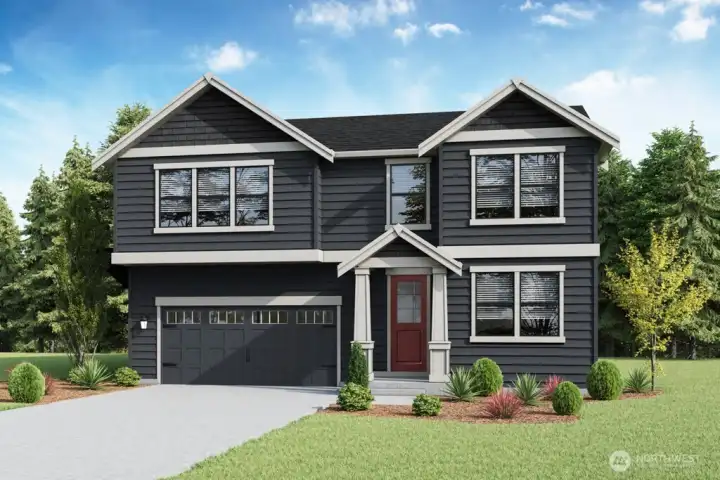 Welcome home to CASLON plan on a very private home site. Rendering is representational.